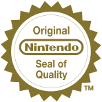 Das goldene Nintendo-Qualitätssiegel mit den Worten "Original Nintendo Seal of Quality".